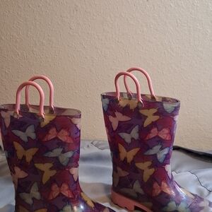 Colorful Butterfly Rain Boots Todler Girl 9 260761